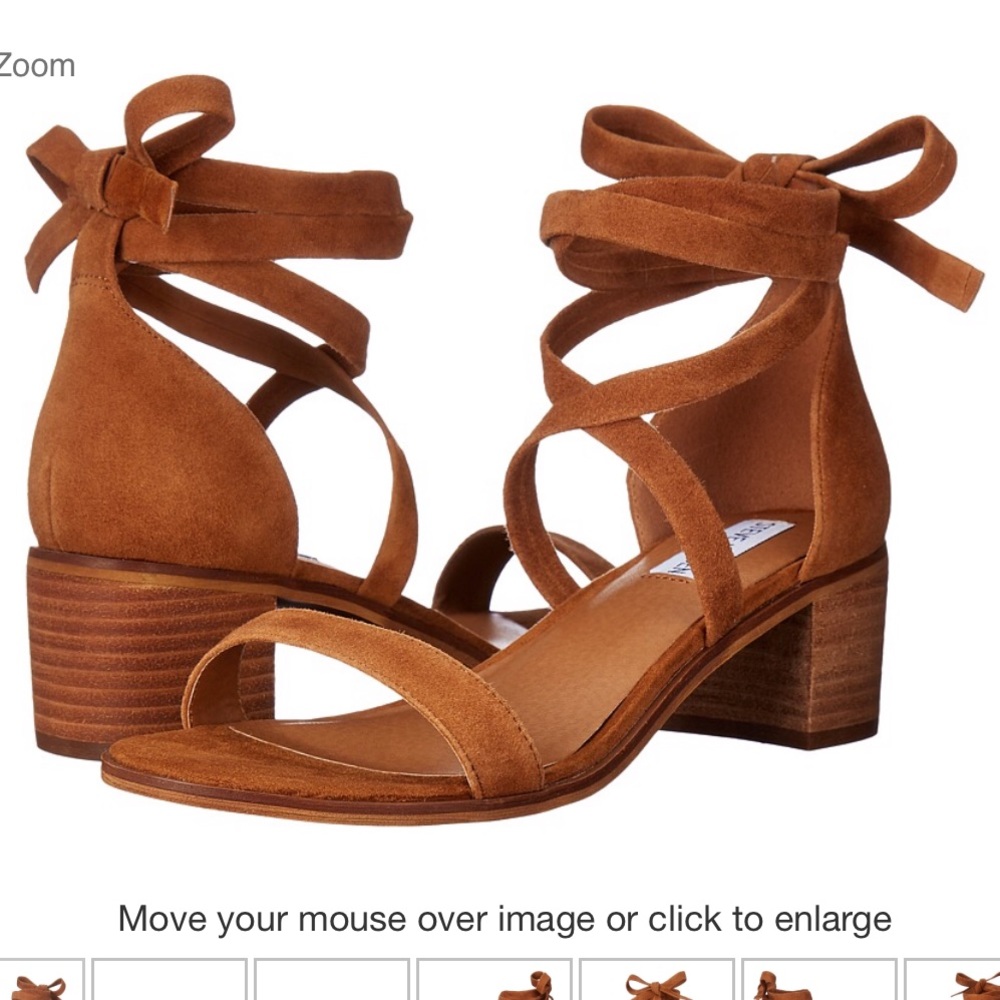 Size 7.5 Steve Madden Suede Wrap Up Sandal Heel